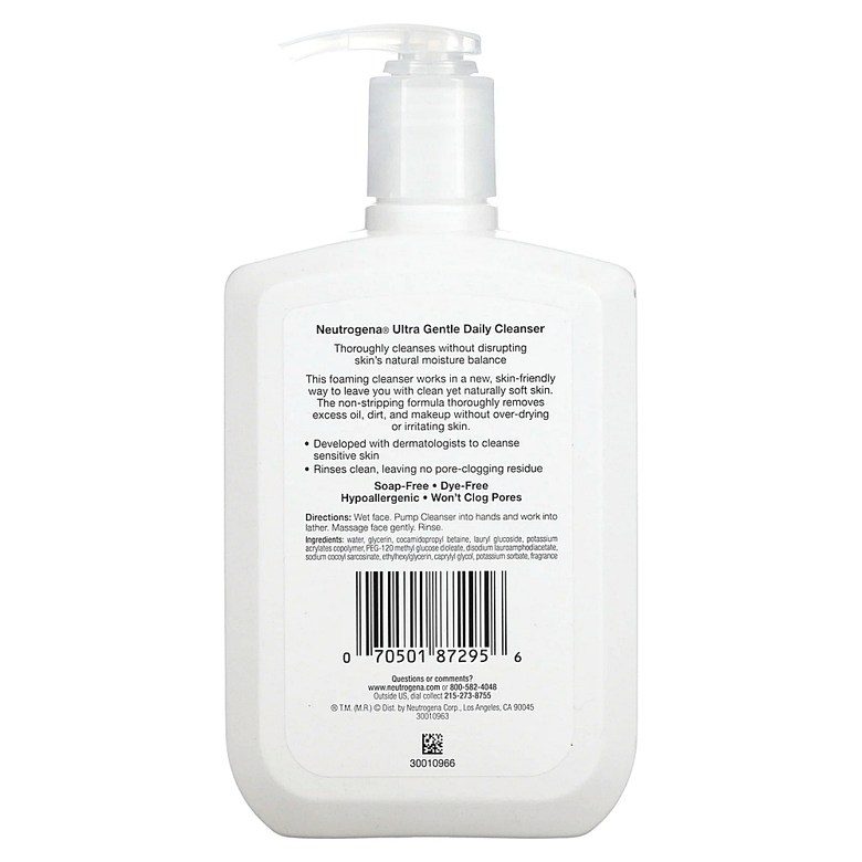 Neutrogena 울트라 젠틀 데일리 클렌저 포밍 포뮬러