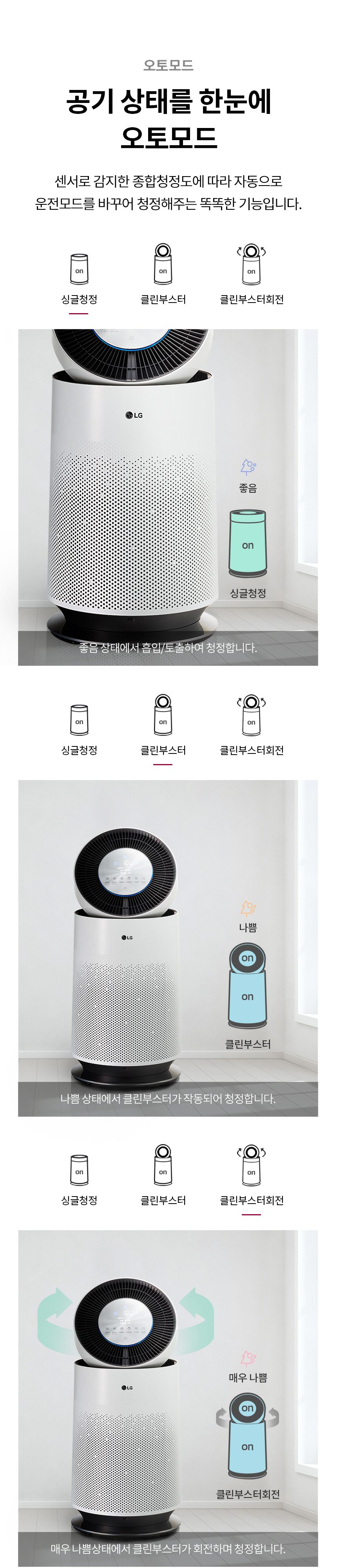 LG 퓨리케어 360 공기청정기 플러스 AS183DWFC 클린부스터 UP가전