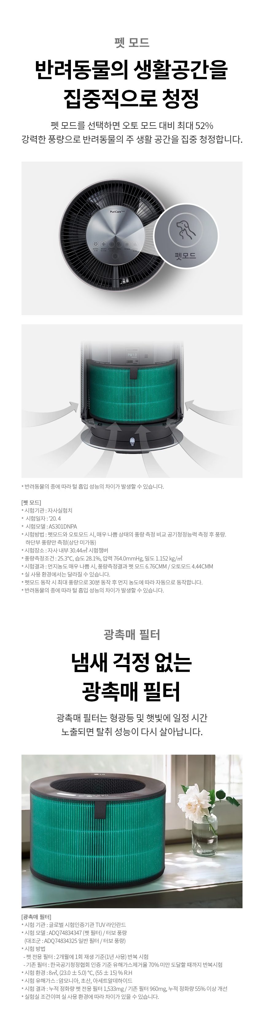 LG 퓨리케어 360 공기청정기 펫 플러스 AS301DNPA