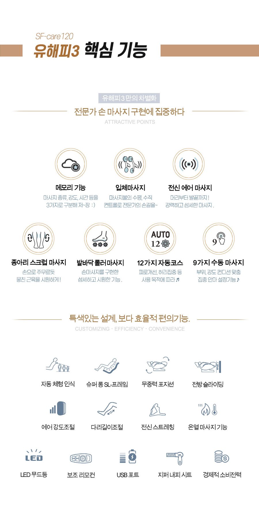 사파머신 안마의자 유해피3 SF-care120 헬스케어
